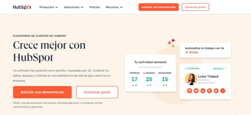 Hubspot integra las herramientas de marketing con un CRM y un gran software de ventas